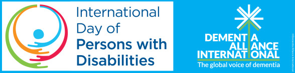 International Day of Persons with Disabilities logo alongside Dementia Alliance International logo